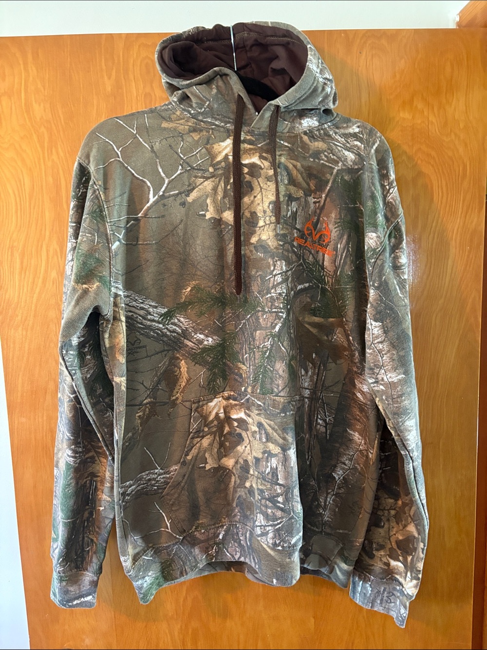 Realtree Camo Hoodie with Orange Logo Accent